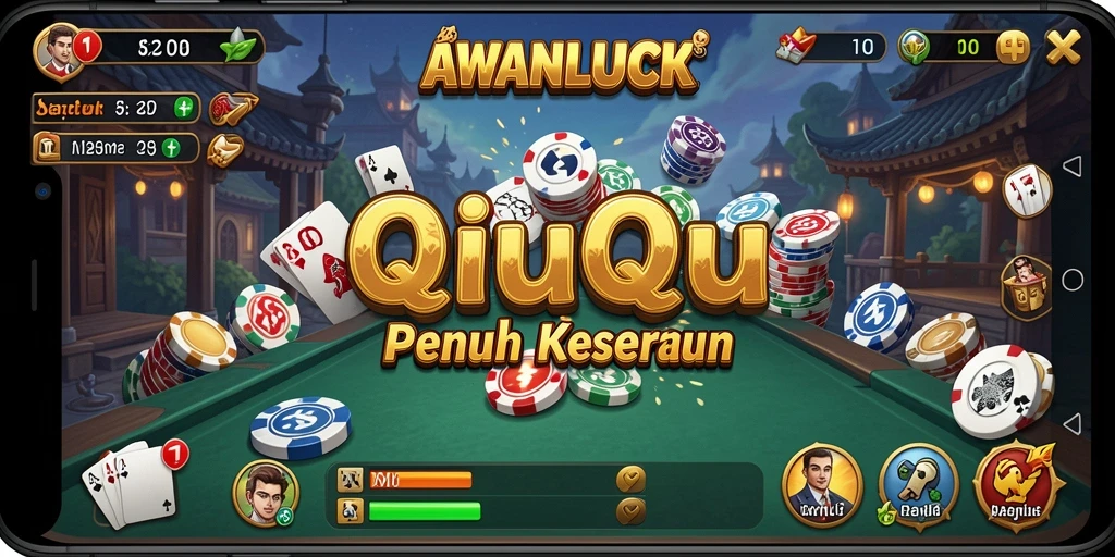Screenshot gameplay QiuQiu yang menampilkan aksi memukau dalam AWANLUCK.