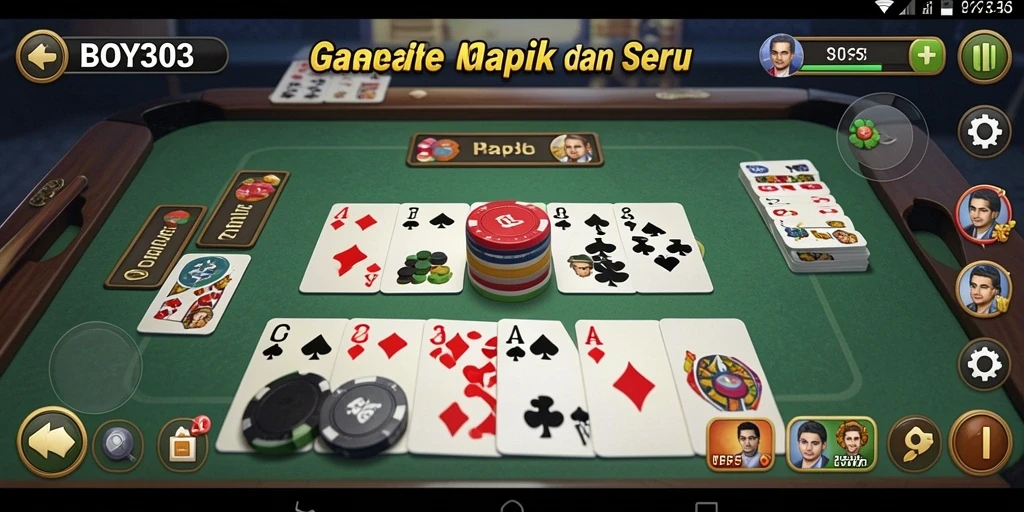Screenshot gameplay BOY303 menampilkan keseruan bermain Gaple.