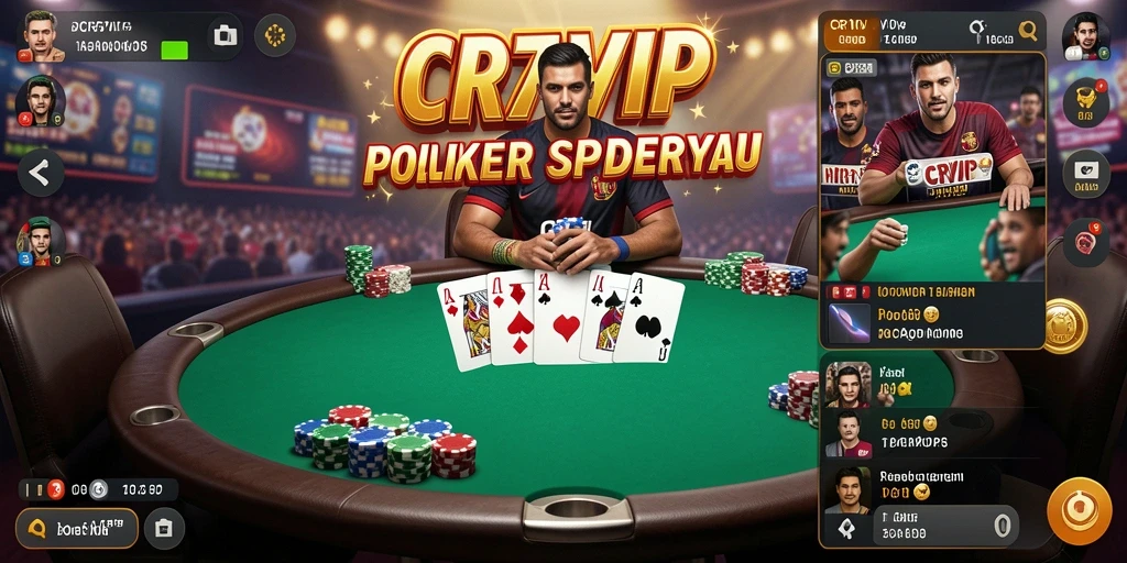 Tampilan utama gameplay Poker di <strong>CR7VIP</strong>, menunjukkan suasana kompetitif yang mendebarkan.