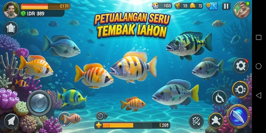 Tampilan gameplay seru dalam game Tembak Ikan IDR89.