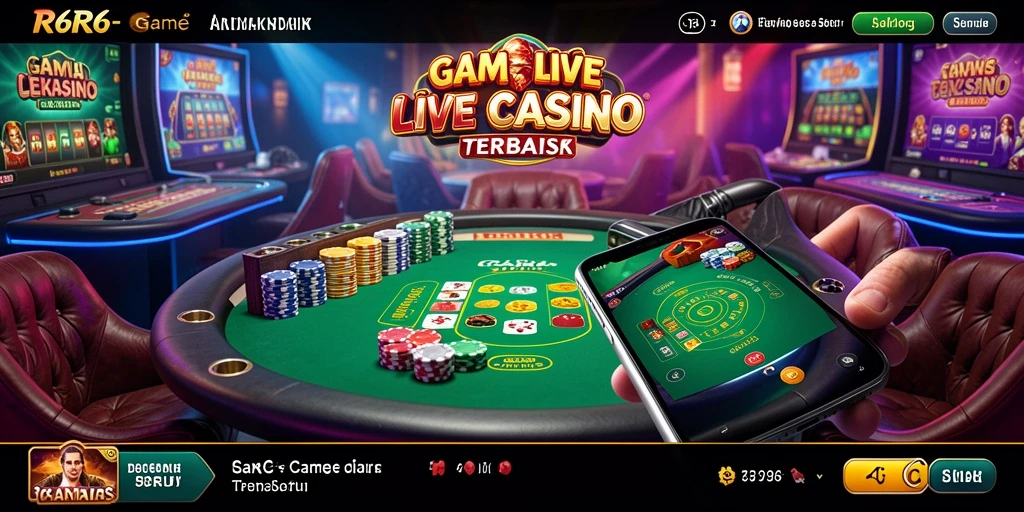 Tampilan gameplay R6R6 yang menarik dalam Live Casino.