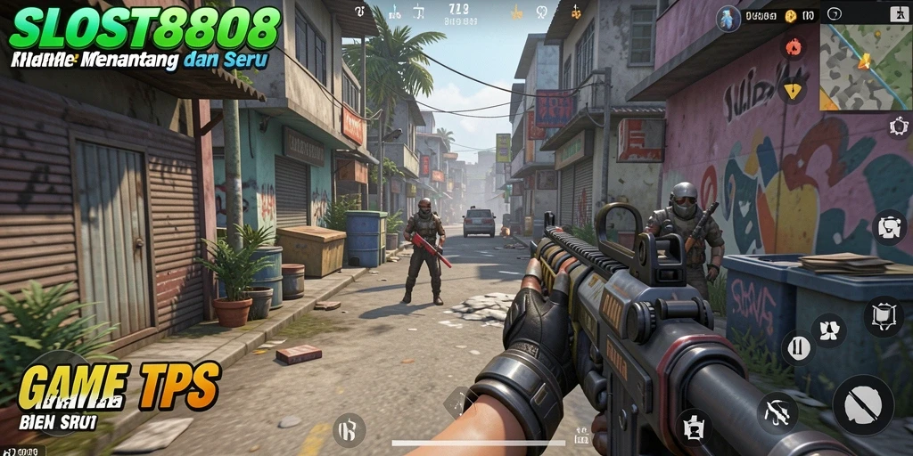 Screenshot utama SLOST8808 menampilkan aksi seru dalam gameplay TPS.