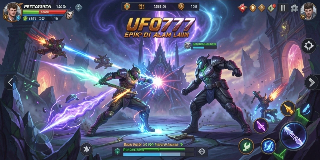 Tampilan gameplay UFO777 yang menampilkan karakter beraksi dalam pertarungan sengit.