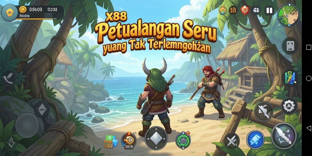 Gameplay seru X88 saat menjelajahi dunia petualangan.