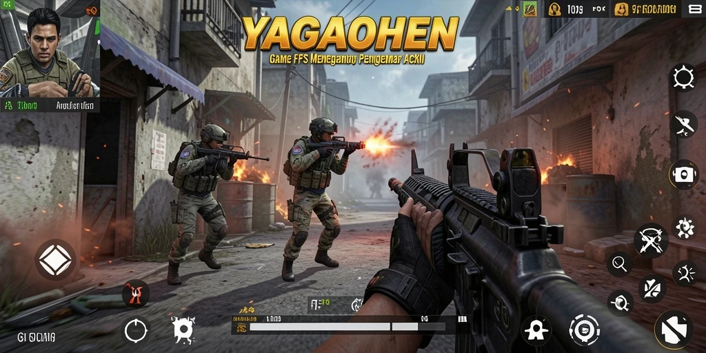 Tampilan mendebarkan dari aksi gameplay YAGAOHEN di mode FPS.